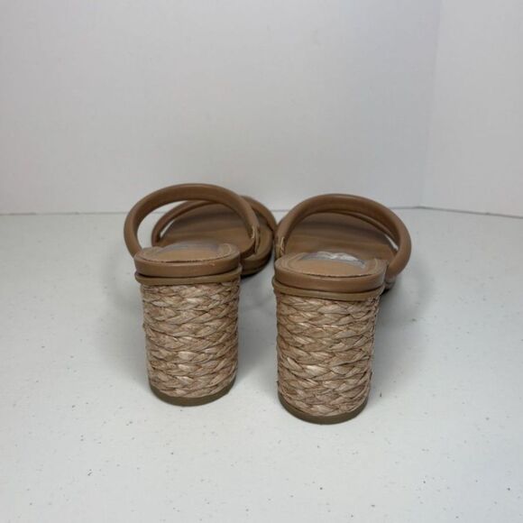 Dolce Vita Merrick Tan Vegan Leather Block Heel Platforms Womens Espadrille - Picture 8 of 9